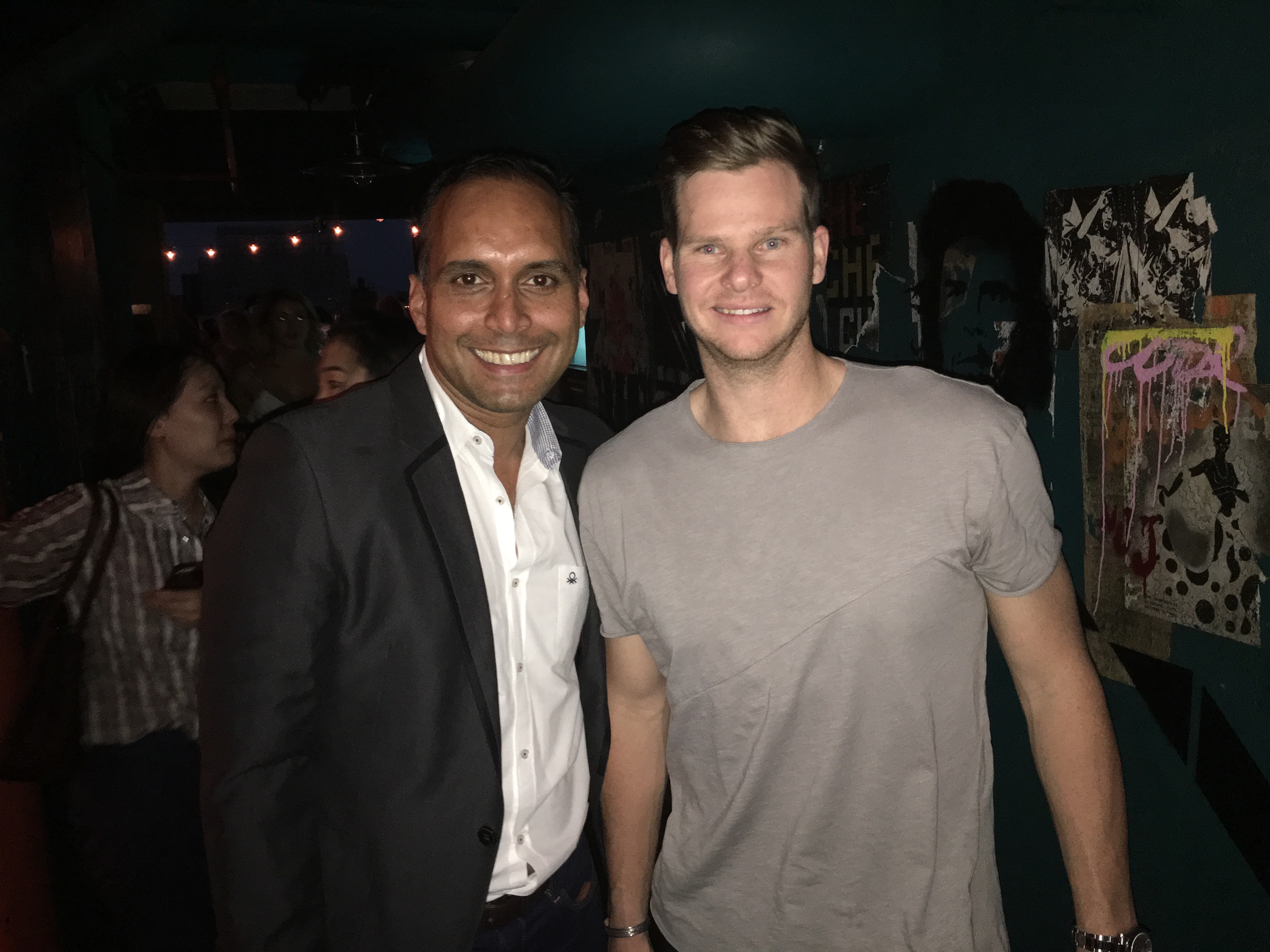 Kevin Rego with cricketer Adam Gilchrist